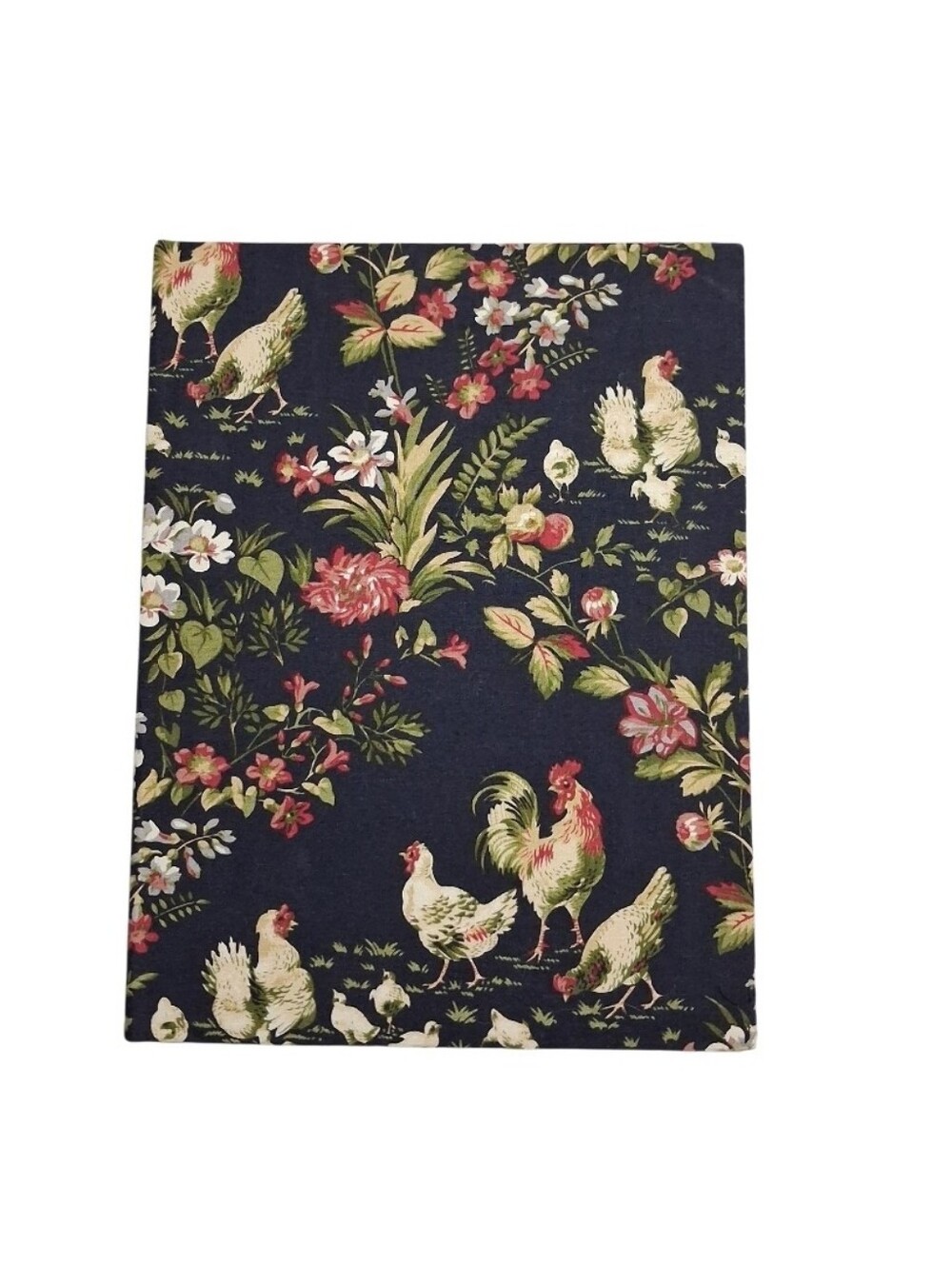 Chicken and Floral Photo Album Dark Moody Vintage Fabric